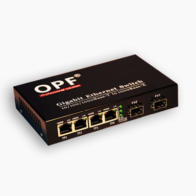 مدیا کانورتور با 4 پورت اترنت و 2 پورت SFP